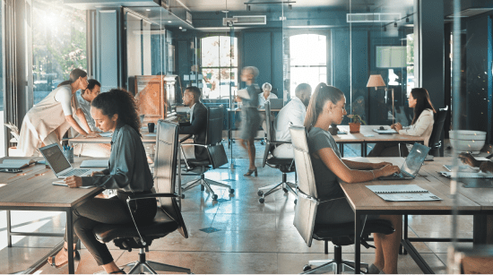 people-in-office-working-bustling-around