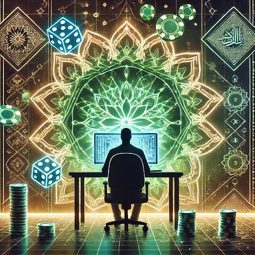 man-silhouette-at-computer-monitor-with-colorful-shapes-all-around