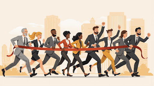 animated-employees-running-race-with-finish-line